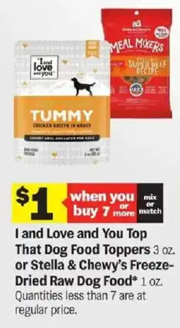 Meijer I and Love and You Top That Dog Food Toppers or Stella & Chewy's Freeze-Dried Raw Dog Food offer