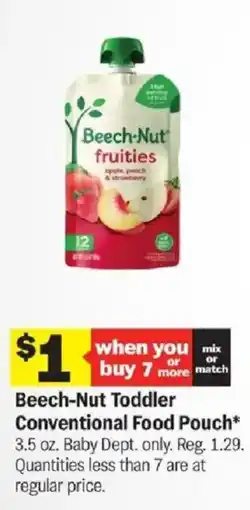 Meijer Beech-Nut Toddler Conventional Food Pouch offer