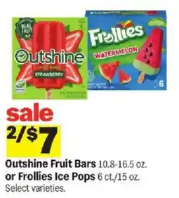 Meijer Outshine Fruit Bars or Frollies Ice Pops offer