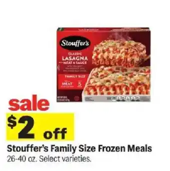 Meijer Stouffer's Family Size Frozen Meals offer