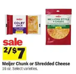 Meijer Meijer Chunk or Shredded Cheese offer