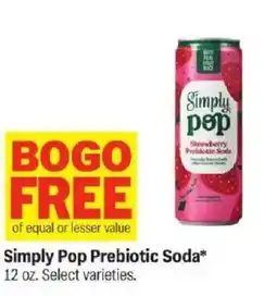 Meijer Simply Pop Prebiotic Soda offer