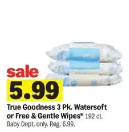 Meijer True Goodness Watersoft or Free & Gentle Wipes offer