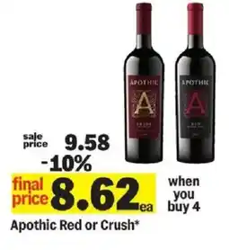 Meijer Apothic Red or Crush offer