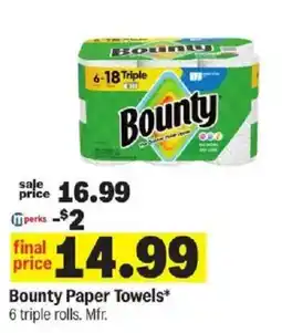 Meijer Bounty paper towels offer