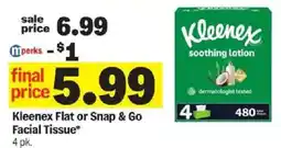 Meijer Kleenex flat or snap & go facial tissue offer