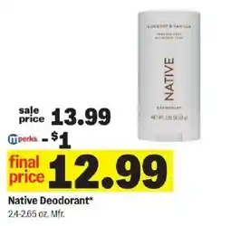 Meijer Native Deodorant offer