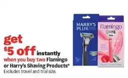 Meijer Flamingo or Harry's Shaving Products offer
