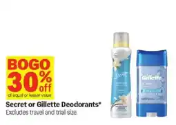 Meijer Secret or Gillette Deodorants offer