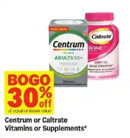 Meijer Centrum or Caltrate Vitamins or Supplements offer