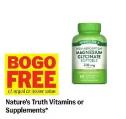 Meijer Nature's Truth Vitamins or Supplements offer
