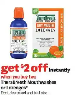 Meijer TheraBreath Mouthwashes or Lozenges offer