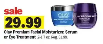Meijer Olay Premium Facial Moisturizer, Serum or Eye Treatment offer