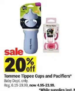 Meijer Tommee Tippee Cups and Pacifiers offer