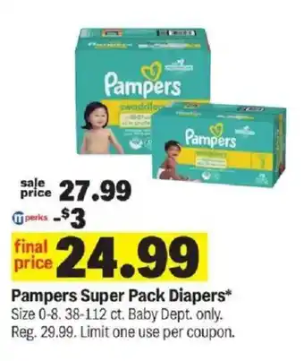 Meijer Pampers super pack diapers offer