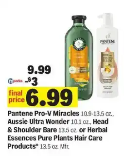 Meijer Pantene Pro-V Miracles, Aussie Ultra Wonder, Head & Shoulder Bare or Herbal Essences Pure Plants Hair Care Products offer