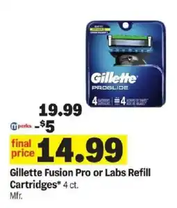 Meijer Gillette Fusion Pro or Labs Refill Cartridges offer