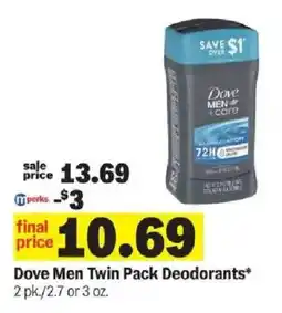 Meijer Dove Men Twin Pack Deodorants offer