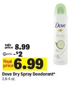 Meijer Dove Dry Spray Deodorant offer