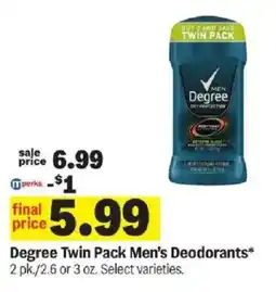 Meijer Degree Twin Pack Men's Deodorants offer