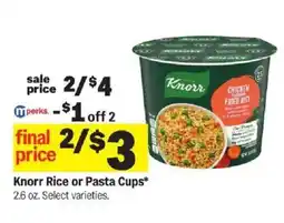 Meijer Knorr Rice or Pasta Cups offer