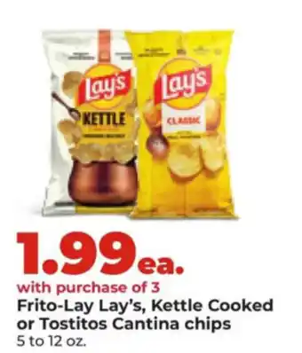 Hy-Vee Frito-Lay Lay's, Kettle Cooked or Tostitos Cantina chips offer