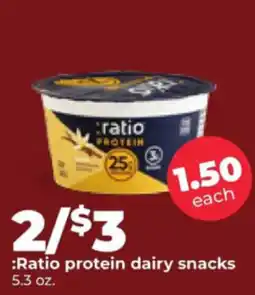 Hy-Vee Ratio protein dairy snacks offer