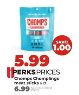 Hy-Vee Chomps Chomplings meat sticks offer
