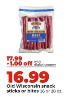 Hy-Vee Old Wisconsin snack sticks or bites offer