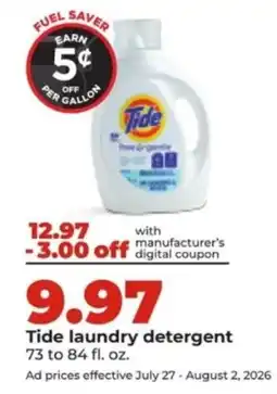 Hy-Vee Tide laundry detergent offer