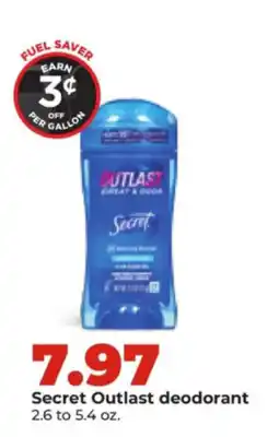 Hy-Vee Secret Outlast deodorant offer