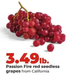 Hy-Vee Passion Fire red seedless grapes offer