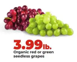 Hy-Vee Organic red or green seedless grapes offer