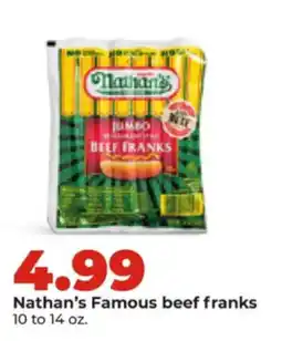 Hy-Vee Nathan's Famous beef franks offer