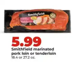 Hy-Vee Smithfield marinated pork loin or tenderloin offer