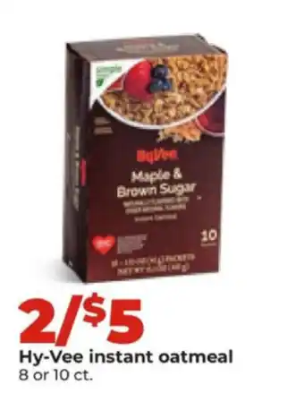Hy-Vee Hy-Vee instant oatmeal offer