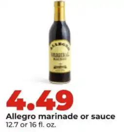 Hy-Vee Allegro marinade or sauce offer