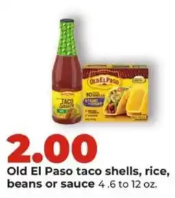 Hy-Vee Old El Paso taco shells, rice, beans or sauce offer