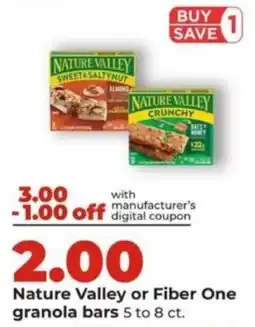 Hy-Vee Nature Valley or Fiber One granola bars offer