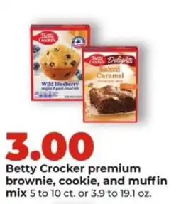 Hy-Vee Betty Crocker premium brownie, cookie, and muffin mix offer