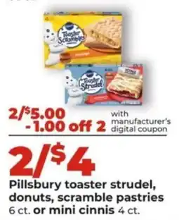 Hy-Vee Pillsbury toaster strudel, donuts, scramble pastries offer