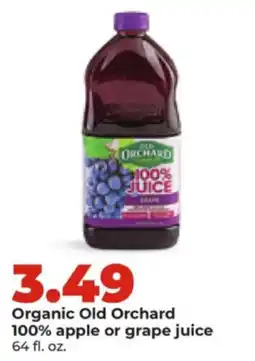Hy-Vee Organic Old Orchard 100% apple or grape juice offer