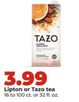 Hy-Vee Lipton or Tazo tea offer