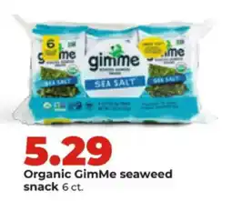 Hy-Vee Organic GimMe seaweed snack offer
