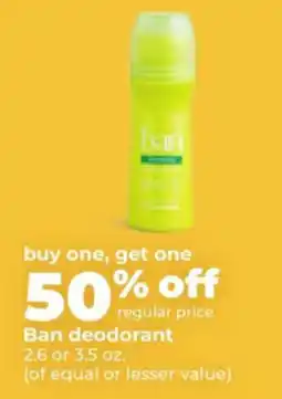 Hy-Vee Ban deodorant offer