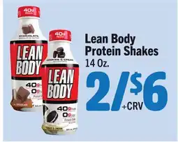 Vallarta Supermarkets Lean Body Protein Shakes offer
