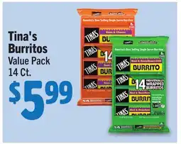 Vallarta Supermarkets Tina's Burritos Value Pack offer