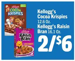 Vallarta Supermarkets Kellogg's Cocoa Krispies 12.6 Oz. Kellogg's Raisin Bran 16.1 Oz offer
