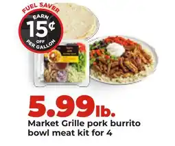 Hy-Vee Market Grille pork burrito bowl meat kit for 4 offer
