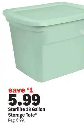 Meijer Sterilite 18 Gallon Storage Tote offer